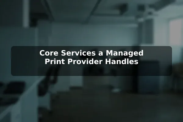 Core Services a Managed Print Provider Handles