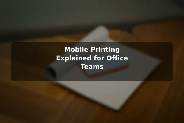 Mobile Printing Explained for Office Teams