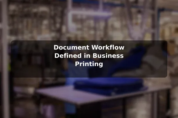 Document Workflow Defined in Business Printing